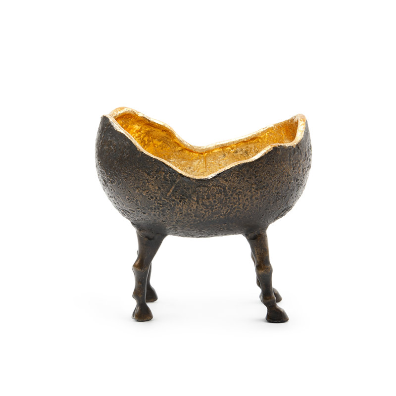 Belmont Metal Decorative Bowl, Bronze/Gold Leaf