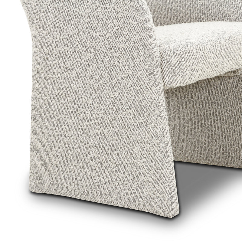Rynisha Boucle Armchair Dining Chair, White