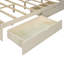Lit plateforme double en bois avec USB, tête de lit et tiroirs de rangement