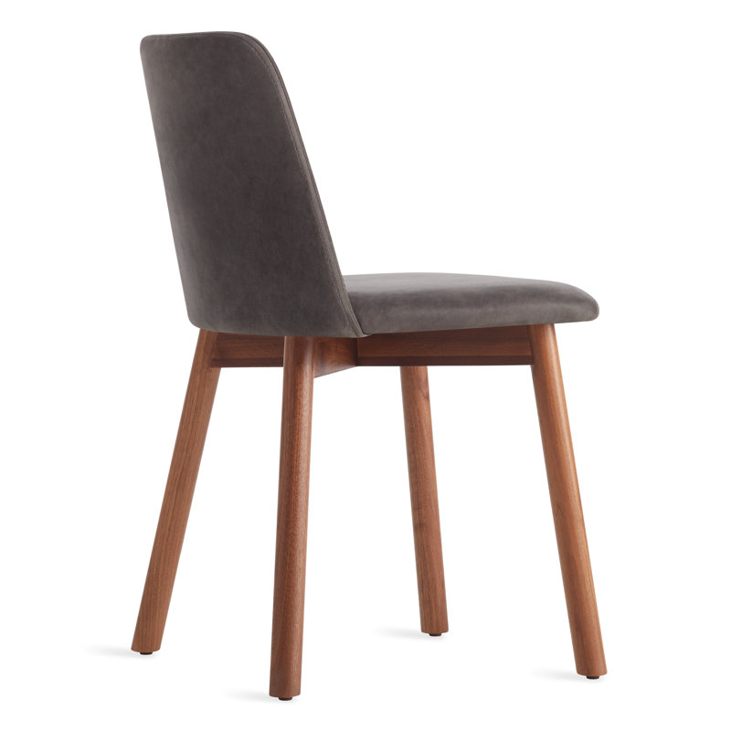 Chip Upholstered Dining Chair, Smoke, Slate Genuine Leather