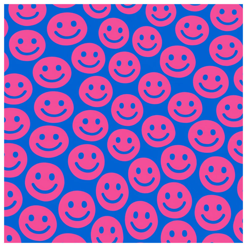 Housses de couette roses à visage souriant, King