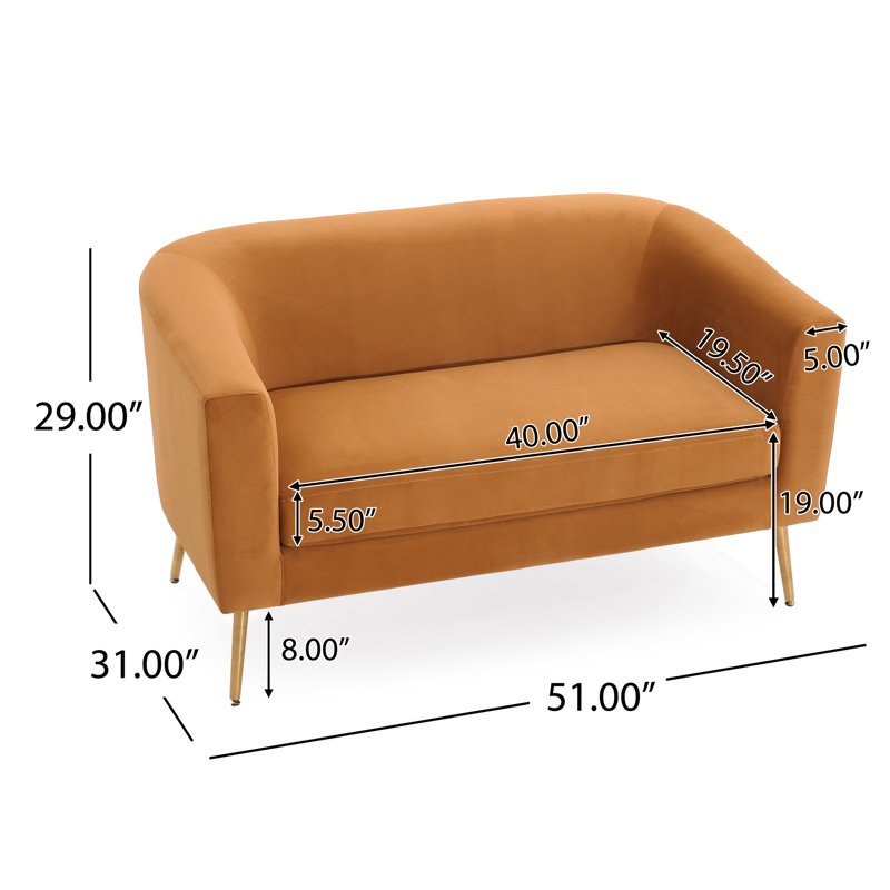 Élégant avec pieds dorés, velours doux, l 30,24 po de largeur, H 29,00 po