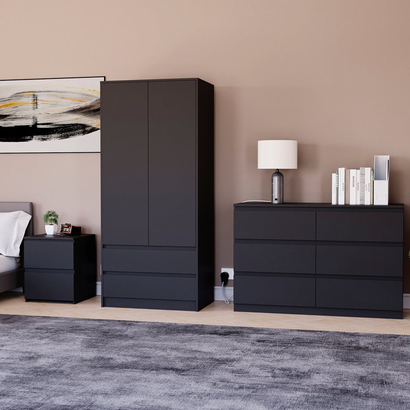 Cunha Piece Bedroom Set, Black