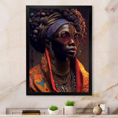 Femme afro-américaine lunettes de soleil Funky Traditiona