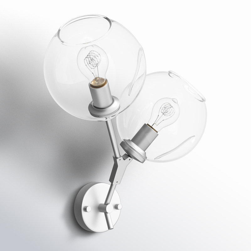 Maclean Armed Sconce, Matte Chrome