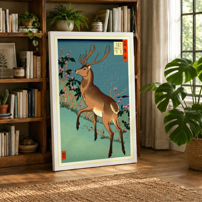 Leaping Deer Japandi - Wrapped Canvas