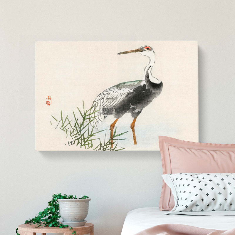 A Crane by Kono Bairei - Wrapped Canvas Print, 60cm H x 91cm W x 3cm D