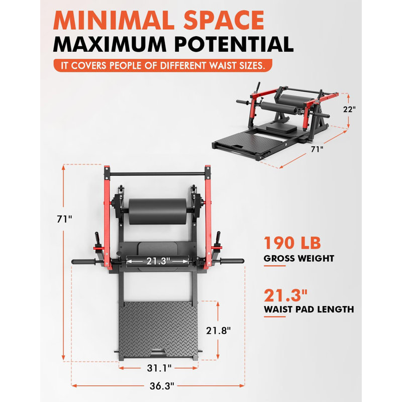 Machine à pousser les hanches Mikolo, capacité de 800 lb, résistance à la plaque et coussinets réglables pour la salle de gym à domicile