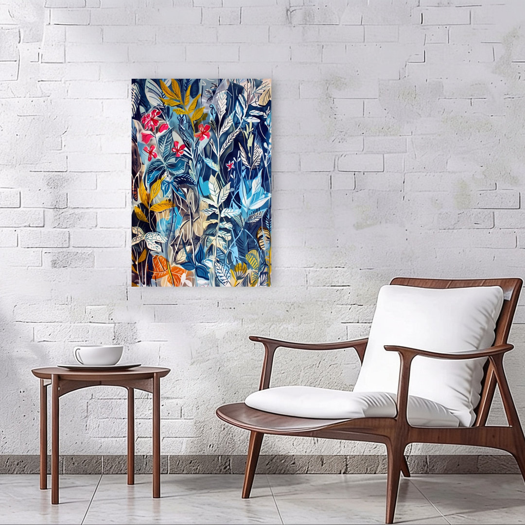 Vibrant Jungle Foliage Abstract Modern Organic Forest Nature Wall Art Print