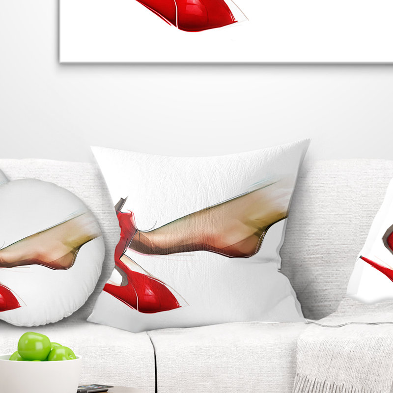 Coussin de chaussure à talon haut, 16 po x 1 po, Coussin décoratif
