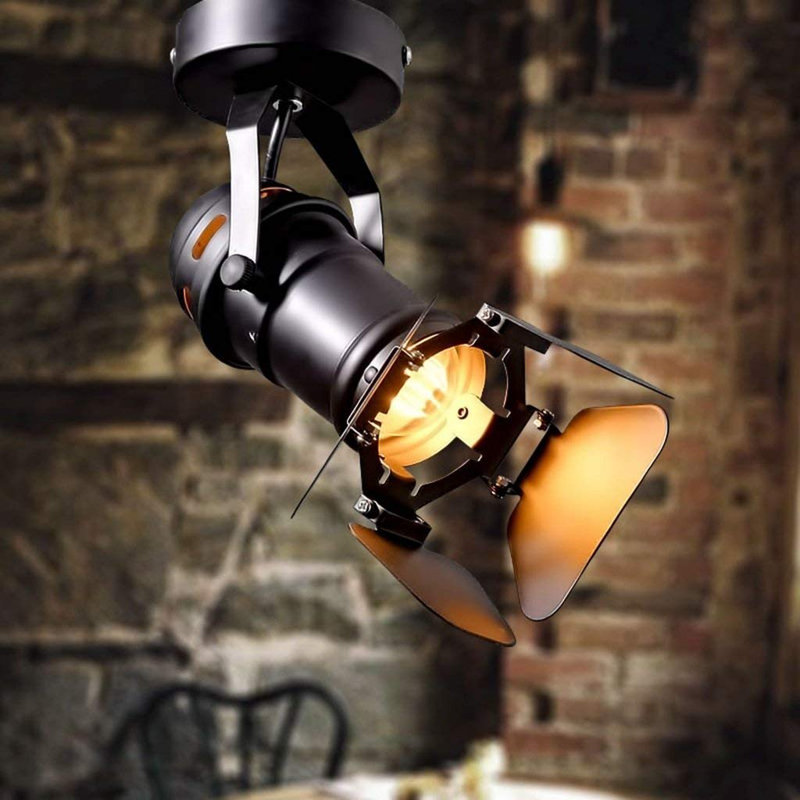 GU10 L19 * W17cm Mini Loft Projecteurs à DEL Luminaires sur rail industriels Lampes rétro à fixation en surface pour petit café-bar