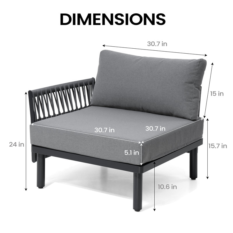 Outdoor Patio Sectional Sofa Set , Gray