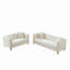 Ensemble de canapé profond en velours 2 pièces 2 + 3 pièces Living Room - Bouton et garniture cloutée (beige)-1537331669