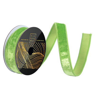  Ruban en velours champagne lustré 1 po x 10 po. Envers champagne Dupion.