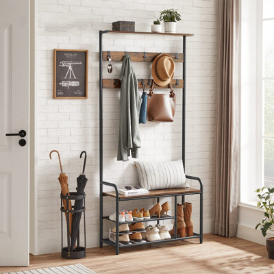 Amista Hall Tree 85cm Wide with Bench and Shoe Storage