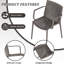 Fauteuils empilables gris chaud 4 pièces Modern