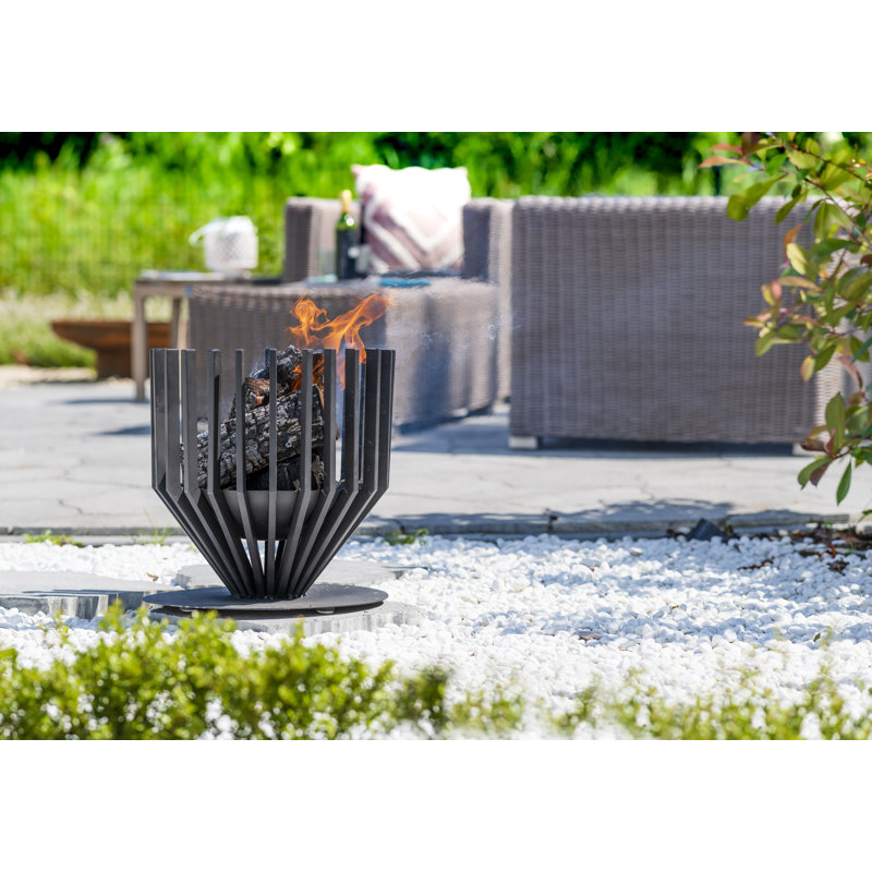 Irving Round Steel Fire Pit Log Grate, 43 cm H x 44 cm W