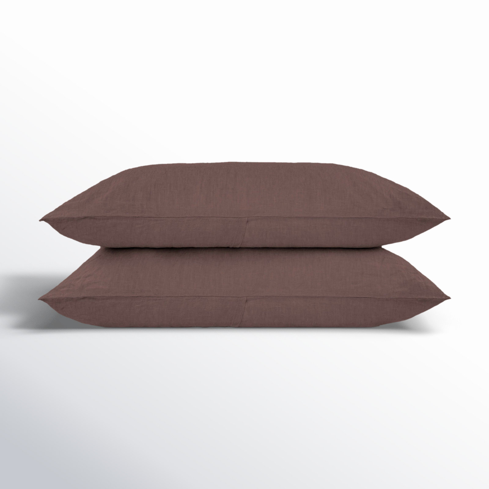 100% French Linen Pillowcase Set, Clove, Standard Pillowcase
