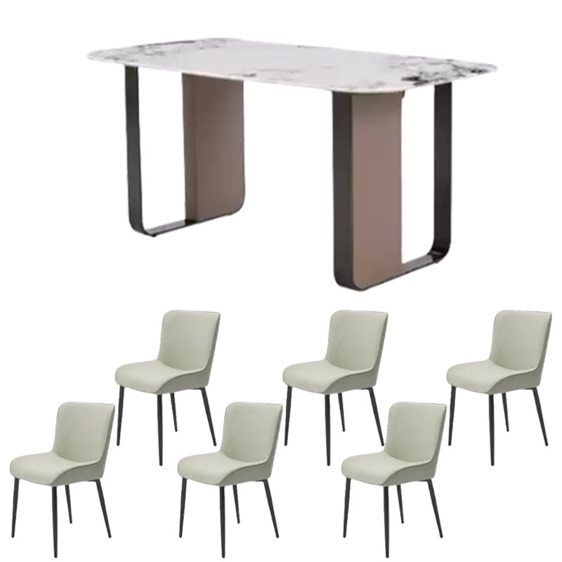 Light luxury high-end dining table set, 7