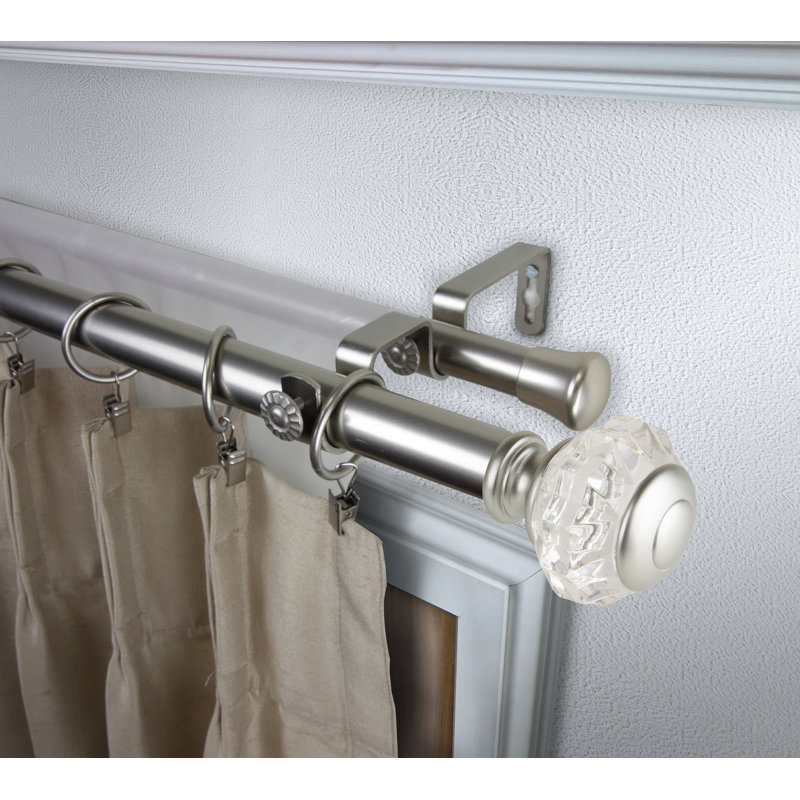 Tringle à rideaux double Magness, H 2,88 po x l 84 po x P 6,75 po, Nickel satiné