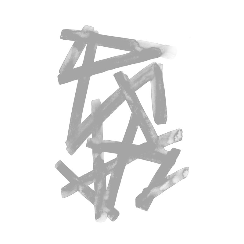Lignes abstraites grises - reproduction d'art sur toile tendue, H 36 po x l 24 po