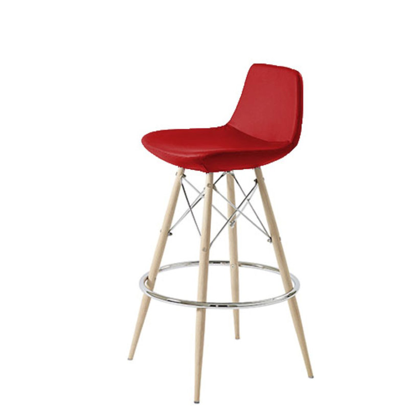 Shinn Upholstered Counter Stool, Black, Red, Bar Stool (29" Seat Height)