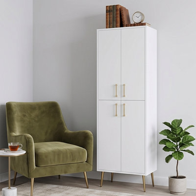 Aurelia 80" Tall 4-Door Multi-Functional Storage Cabinet