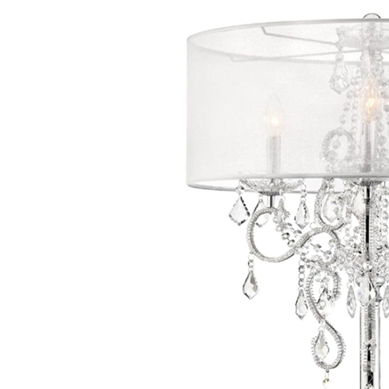 Lampe de table argentée 35 po