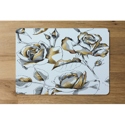 Polla Polyester-Coated Hardboard Floral Rectangle Placemat