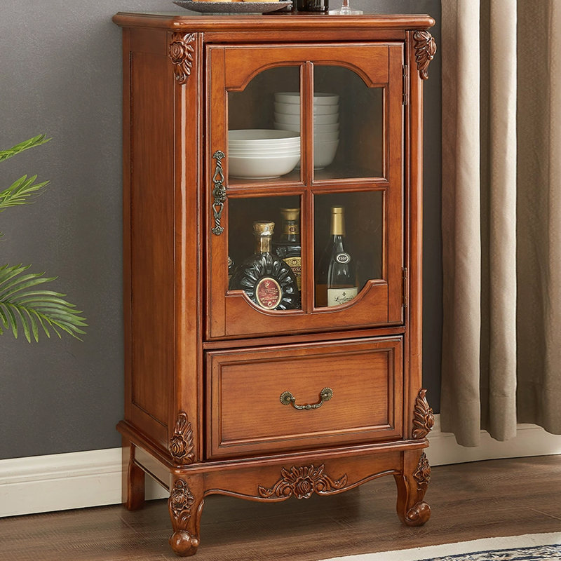 Modern Nut-Brown Solid Wood Sideboard