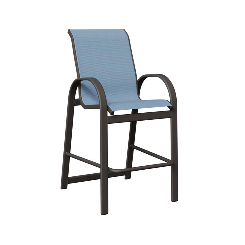Chaise de bar berlinoise Berlin Gardens, Dupione près de la piscine, Graphite moucheté