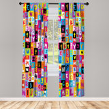 Microfiber Floral Semi-Sheer Rod Pocket Curtain Panels