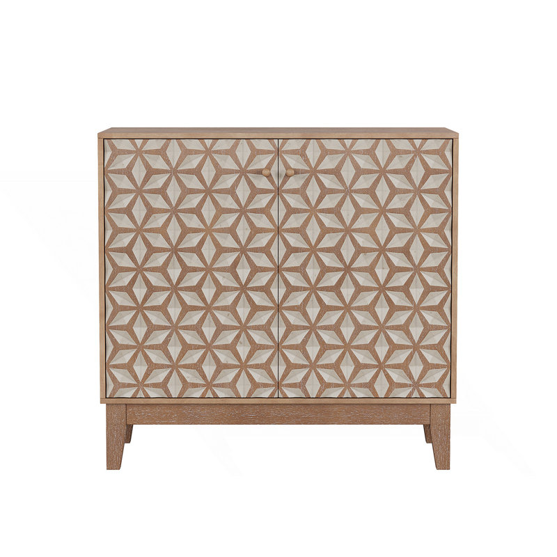 Geometric Design Sideboard With Adjustable Shelves