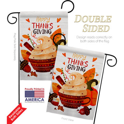 Double Sided 18.5'' H x 13'' W Polyester Thanksgiving Flag Set