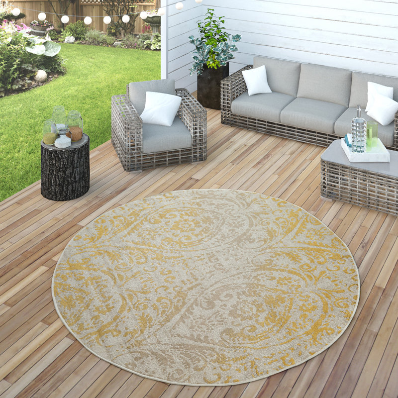 Resler Damask Indoor / Outdoor Area Rug, Rectangle 240cm x 340cm