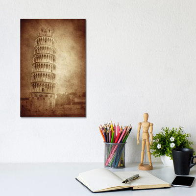 Vintage Photo Of The Leaning Tower Of Pisa, Italy by Evgeny Kuklev - Wrapped Canvas Gallery-Wrapped Canvas Giclée