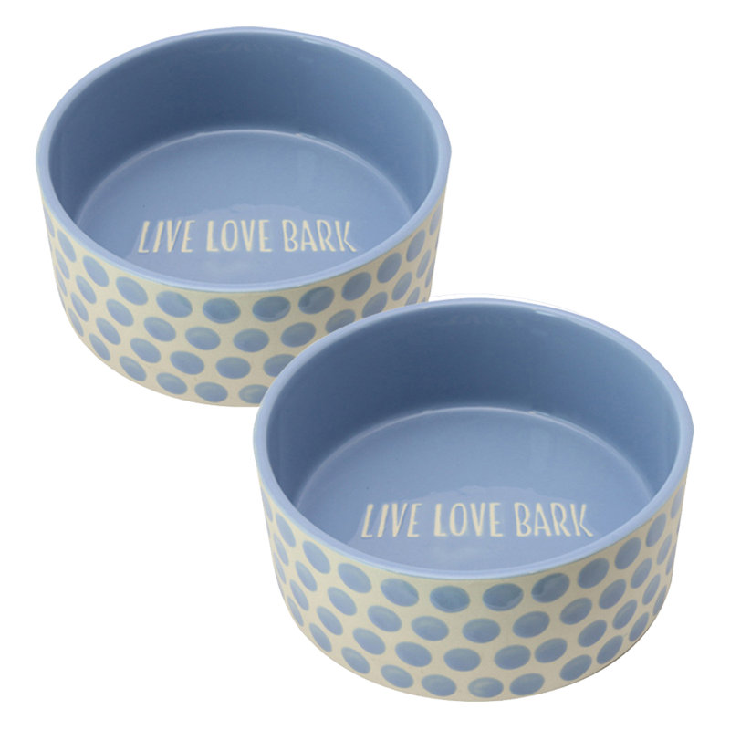 Bol en céramique pour animaux Fido's Diner Dots, Moyen (4,25 tasses / 32 oz liquides)