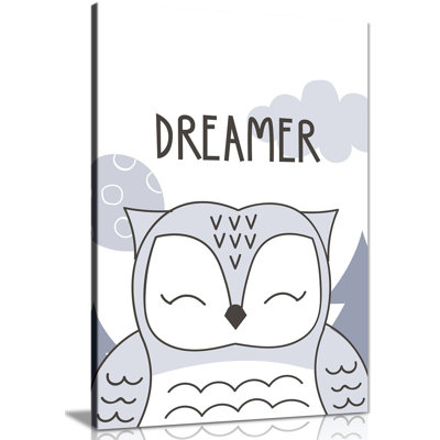 Pastel Owl Dreamer - Wrapped Canvas Print