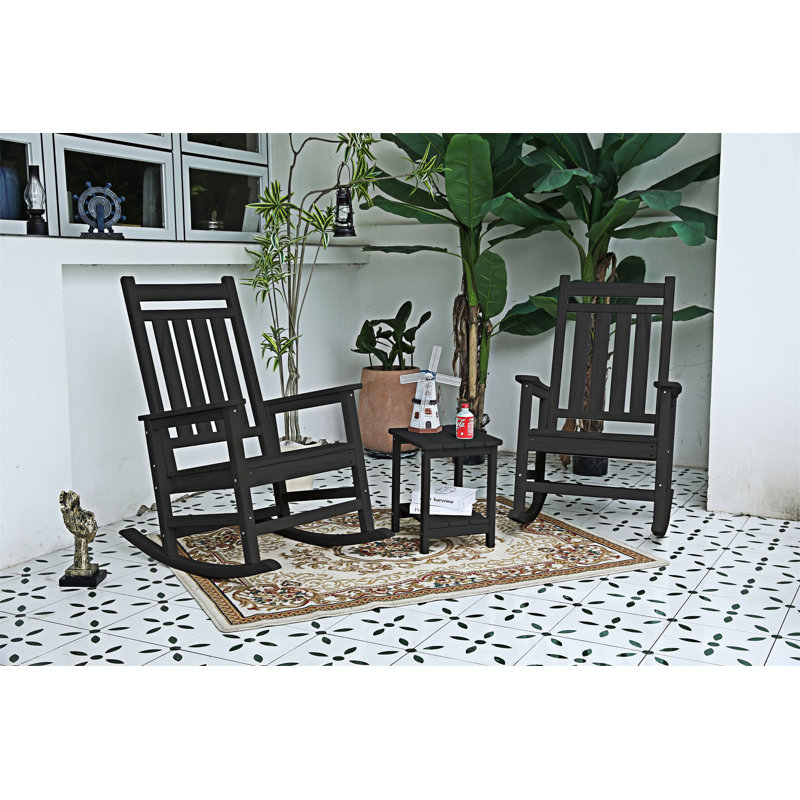 Ensemble de chaises berçantes 3 pièces, Gris