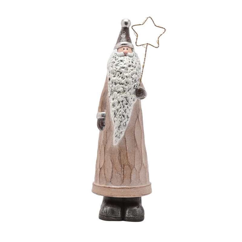 Terracotta Santa With LED Star