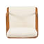 Fauteuil club en acacia avec coussin crème