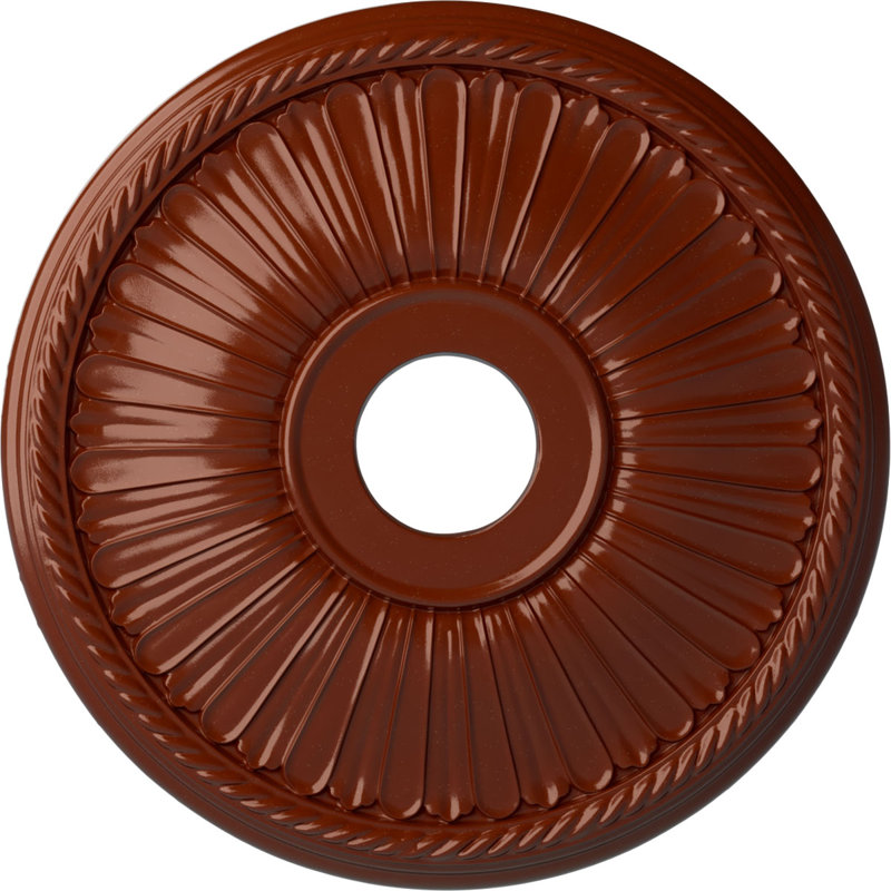 Médaillon de plafond ange Endurathane, DE 20 7/8 po x P 3 5/8 po x P 1 po (convient aux auvents jusqu'à 4 3/8 po), fini de rêve de minuit peint à la main