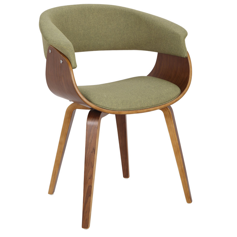 Barnabas 21.5" Wide Side Chair, Blue Polyester Blend, Walnut