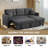 82.5'' Upholstered Sleeper Sofa With Storage Chaise-1234480158