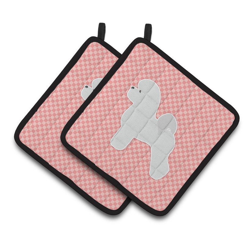 Pochon à damier Winston porter Bichon frisé, Rose