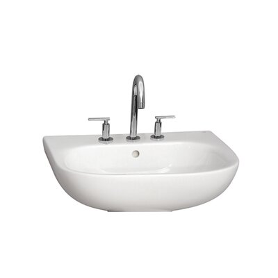 White Vitreous China U-Shaped Wall Mount Bathroom Sink with Overflow -  Barclay, 4-2038WH