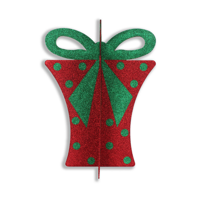 20" Gift Box, Red/Green