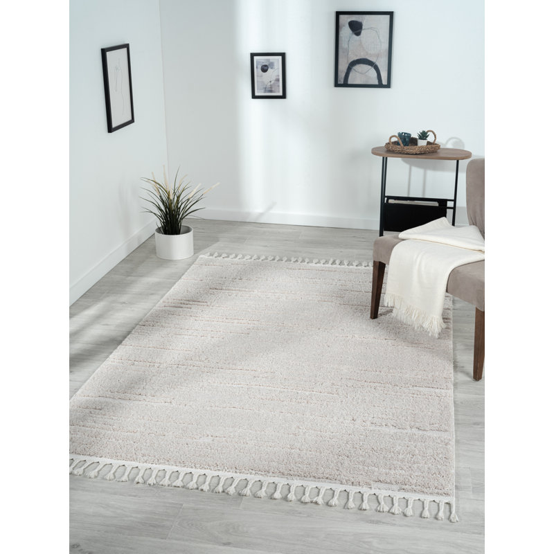 Amara white Rug, Rectangular 140 x 200cm