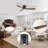 52" Flush Mount Ceiling Fan Wood Blades Ceiling Fan With Light With Remote Control