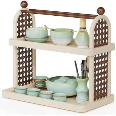 Matcha Station Organizer Shelf, Multi-Tier Matcha , Coffee Stand, Plastic Countertop Mug Cup Bottle Display Tray Holder for Tea and Coffee Bar Accessories